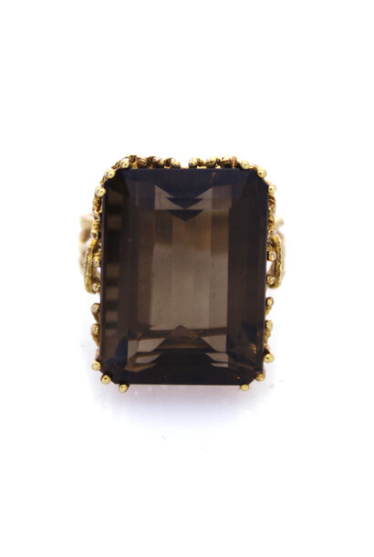 10K Yellow Gold Emerald-Cut Iolite Cocktail Ring (sz 8 3/4)