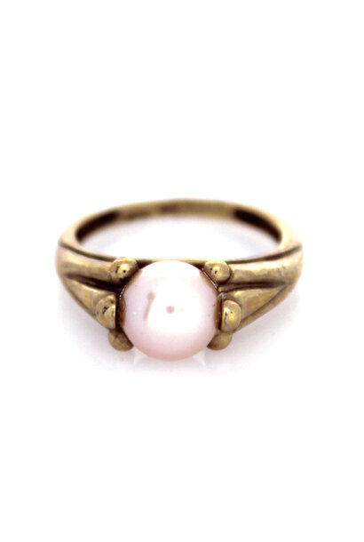 10K Yellow Gold Fresh Water Pearl Ring (sz 5 3/4)