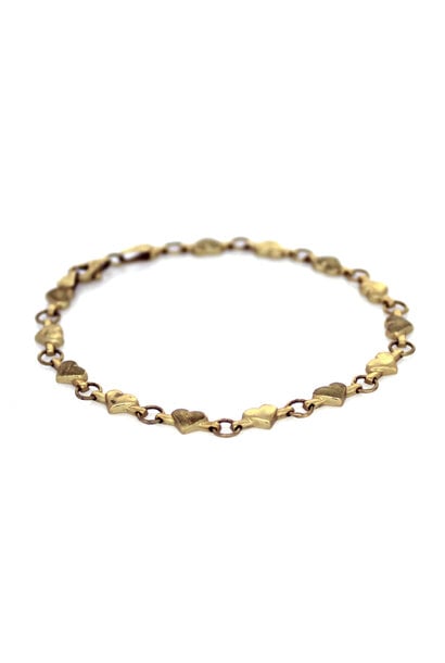 10K Yellow Gold Valentines Bracelet (7")