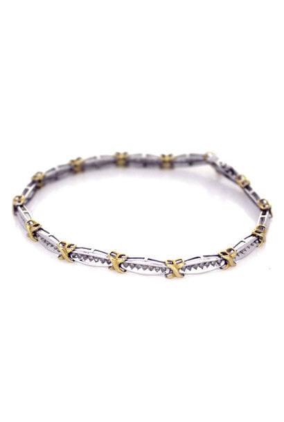 10K Two-Tone Diamond Bracelet (7 1/2")