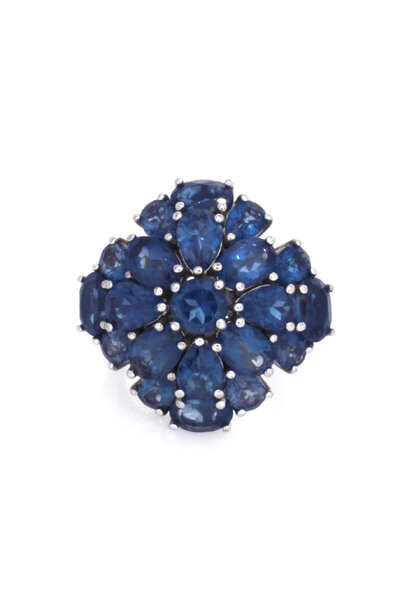 .925 Topaz Cluster Cocktail Ring (sz 7 3/4)