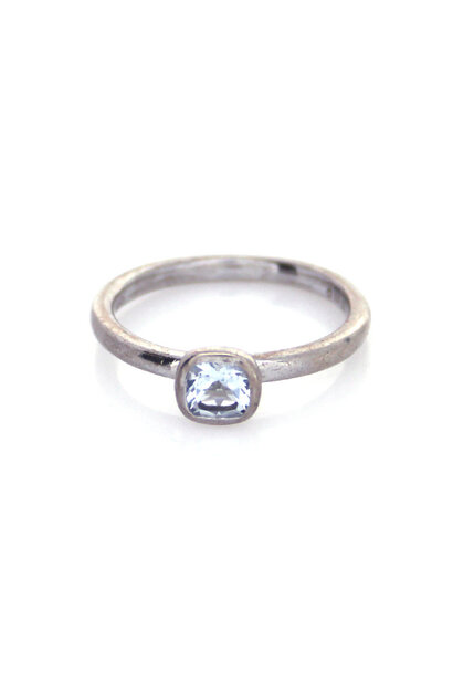 .925 Minimalist Aquamarine Ring (sz 9 )