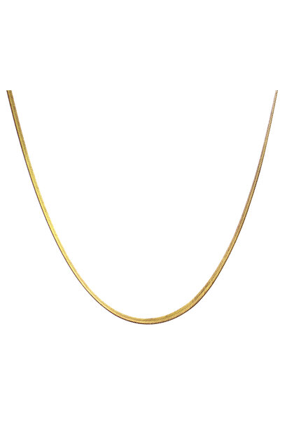 14K Yellow Gold Herringbone Necklace (20" / 5mm)