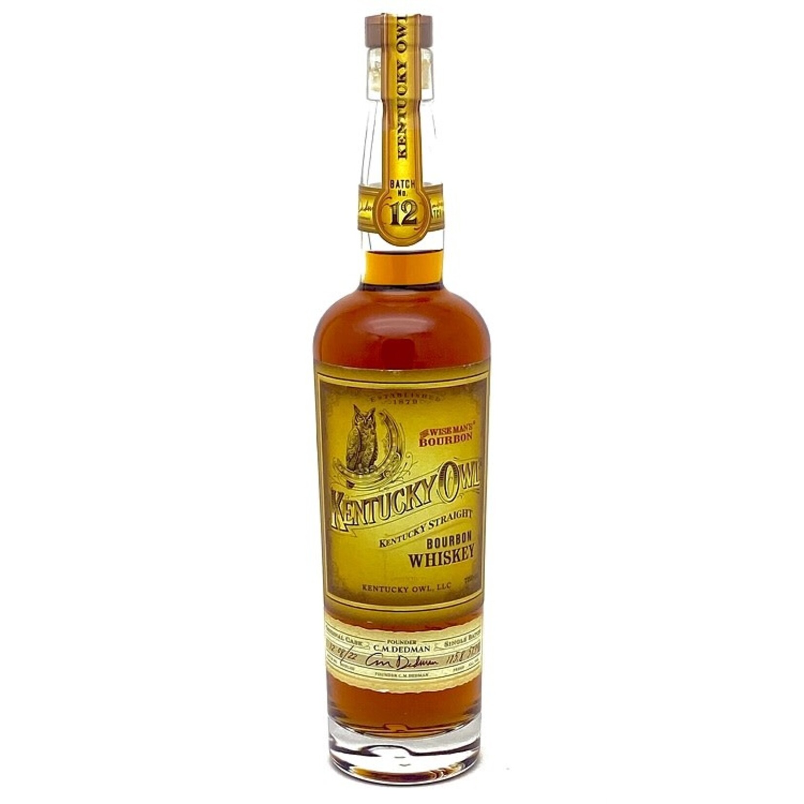 KENTUCKY OWL KENTUCKY OWL BOURBON BATCH #12	.750L