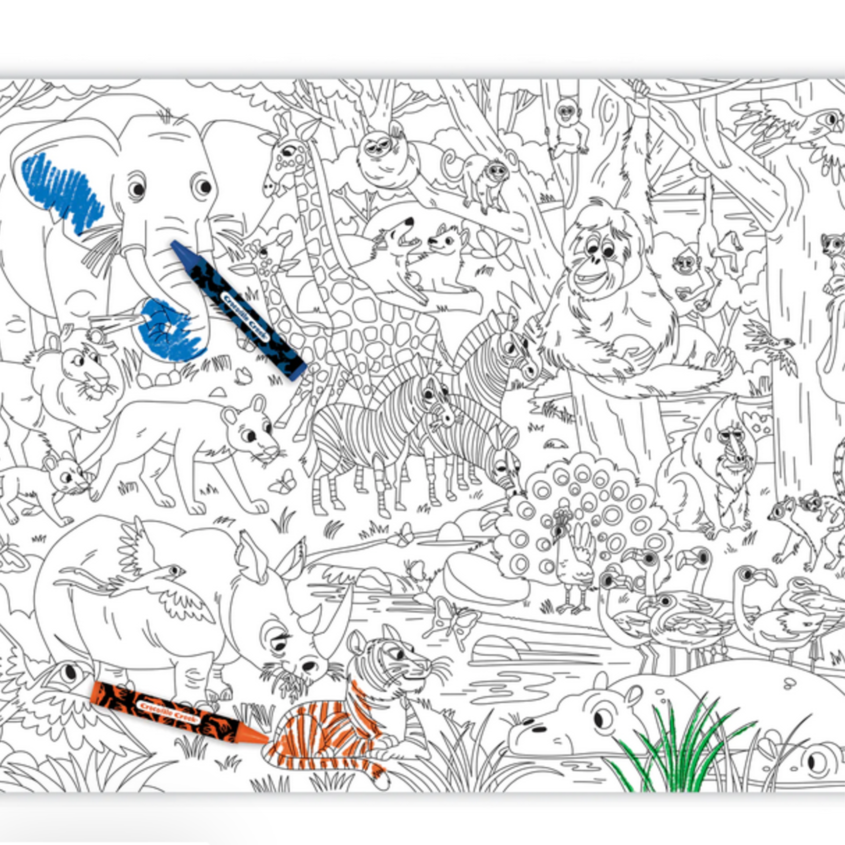 Crocodile Creek Coloring Poster - Jungle Jamboree