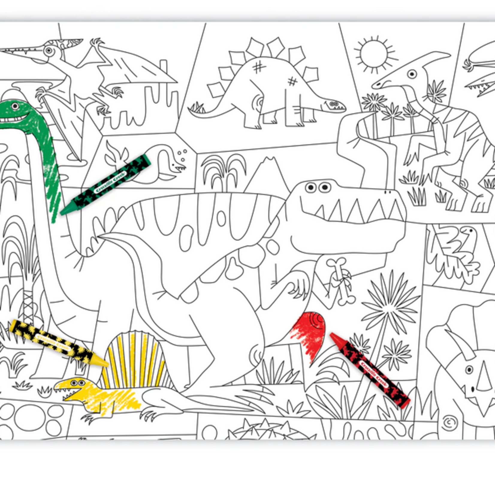 CROCODILE CREEK Coloring Poster - Dino World