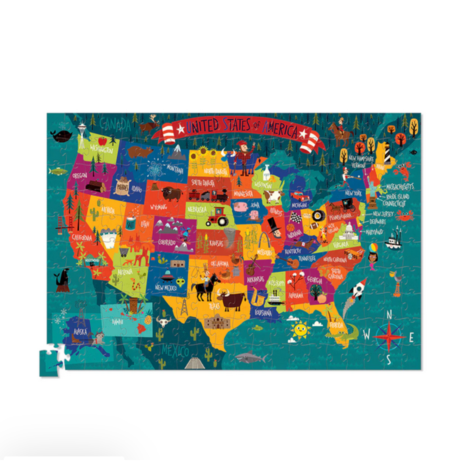 CROCODILE CREEK 200-Piece Puzzle + Poster - USA