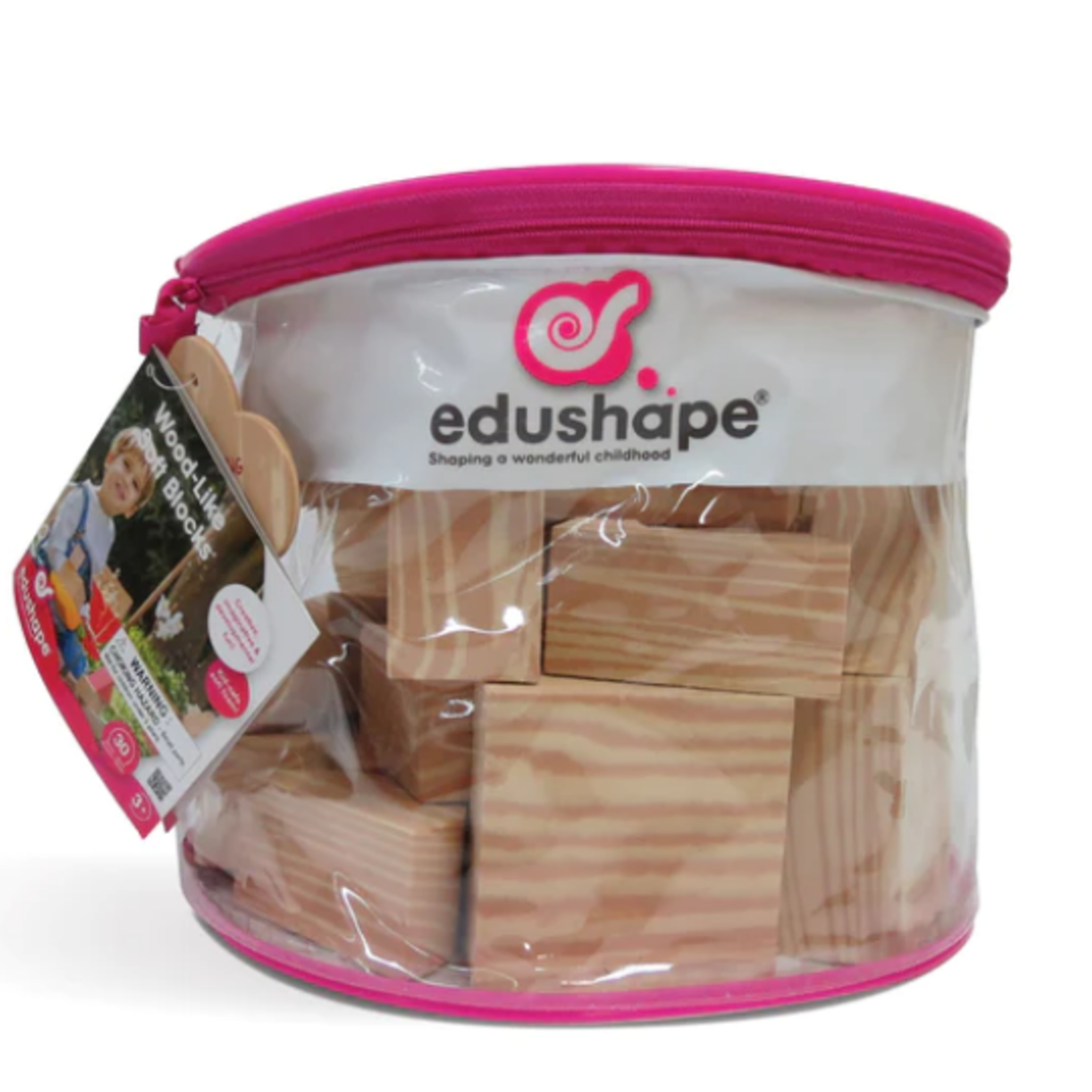 EDUSHAPE 30-Piece Wood-Like Soft Baby Blocks
