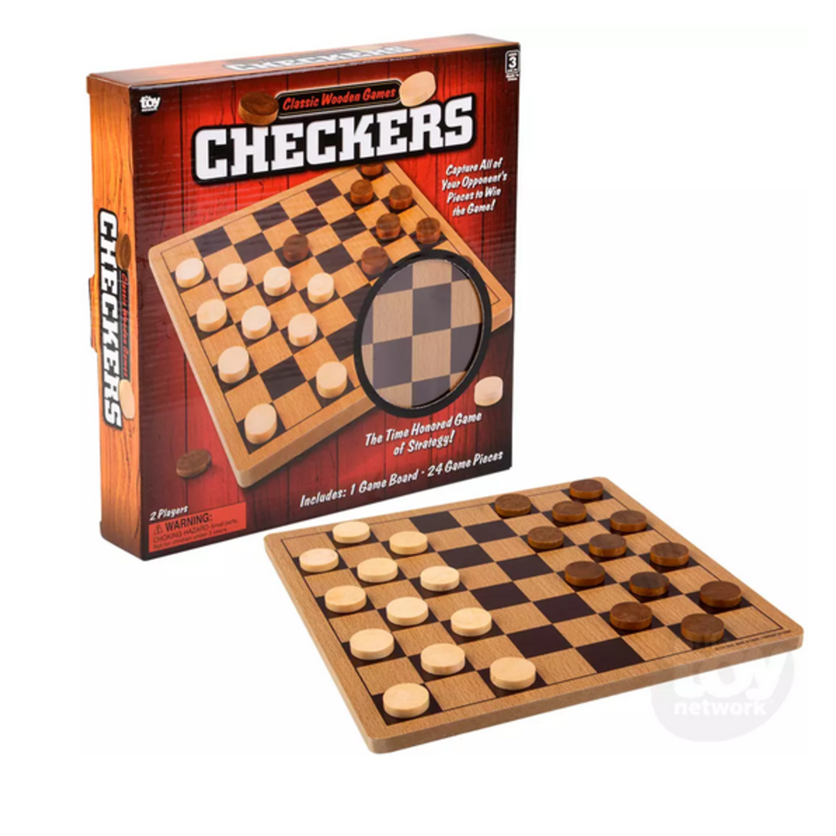 THE TOY NETWORK 10" Wooden Checkers