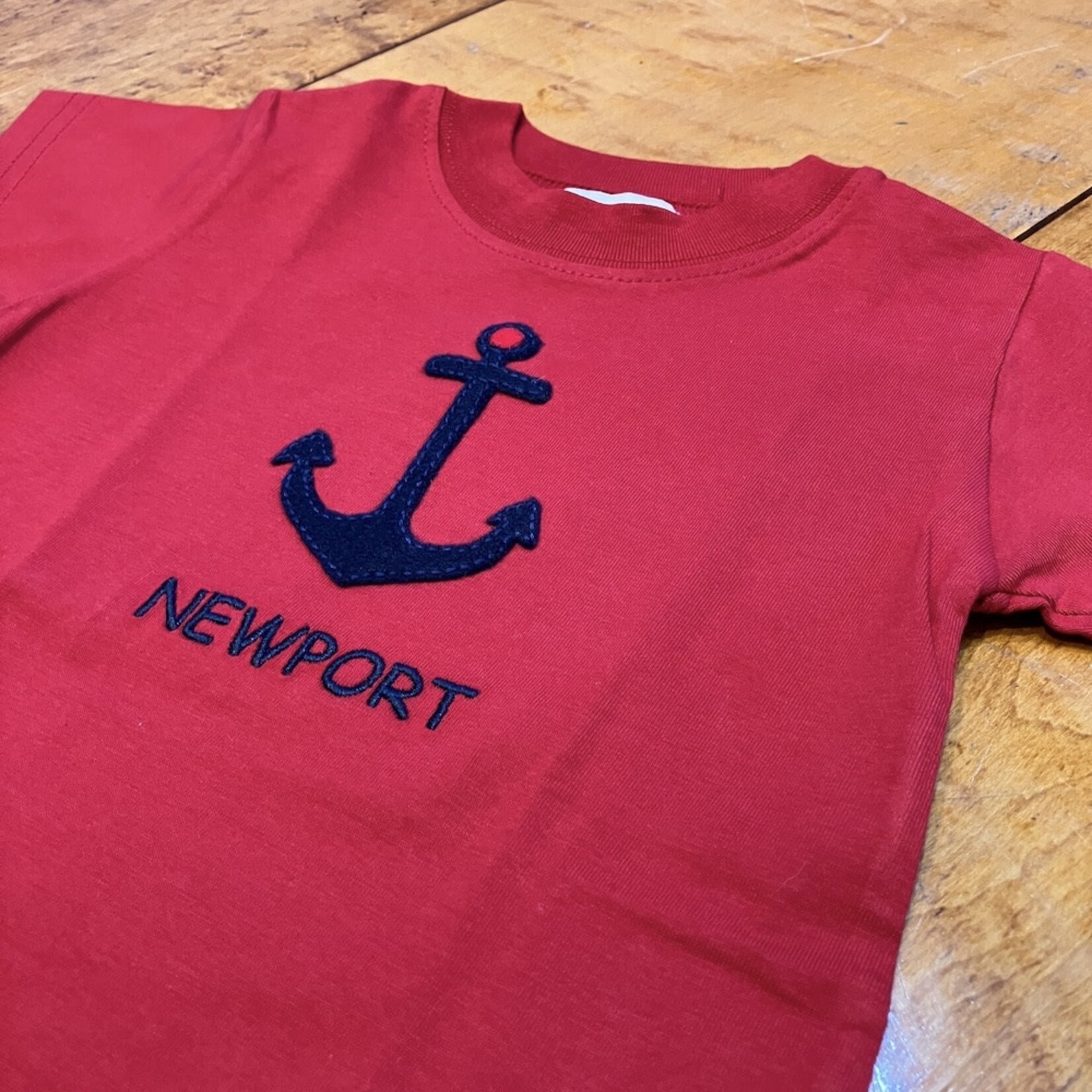 LULI & ME Red Newport Applique Anchor T-Shirt
