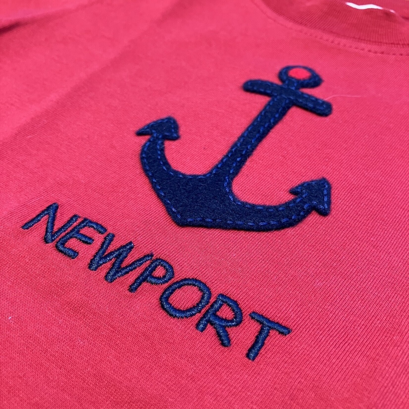 LULI & ME Red Newport Applique Anchor T-Shirt