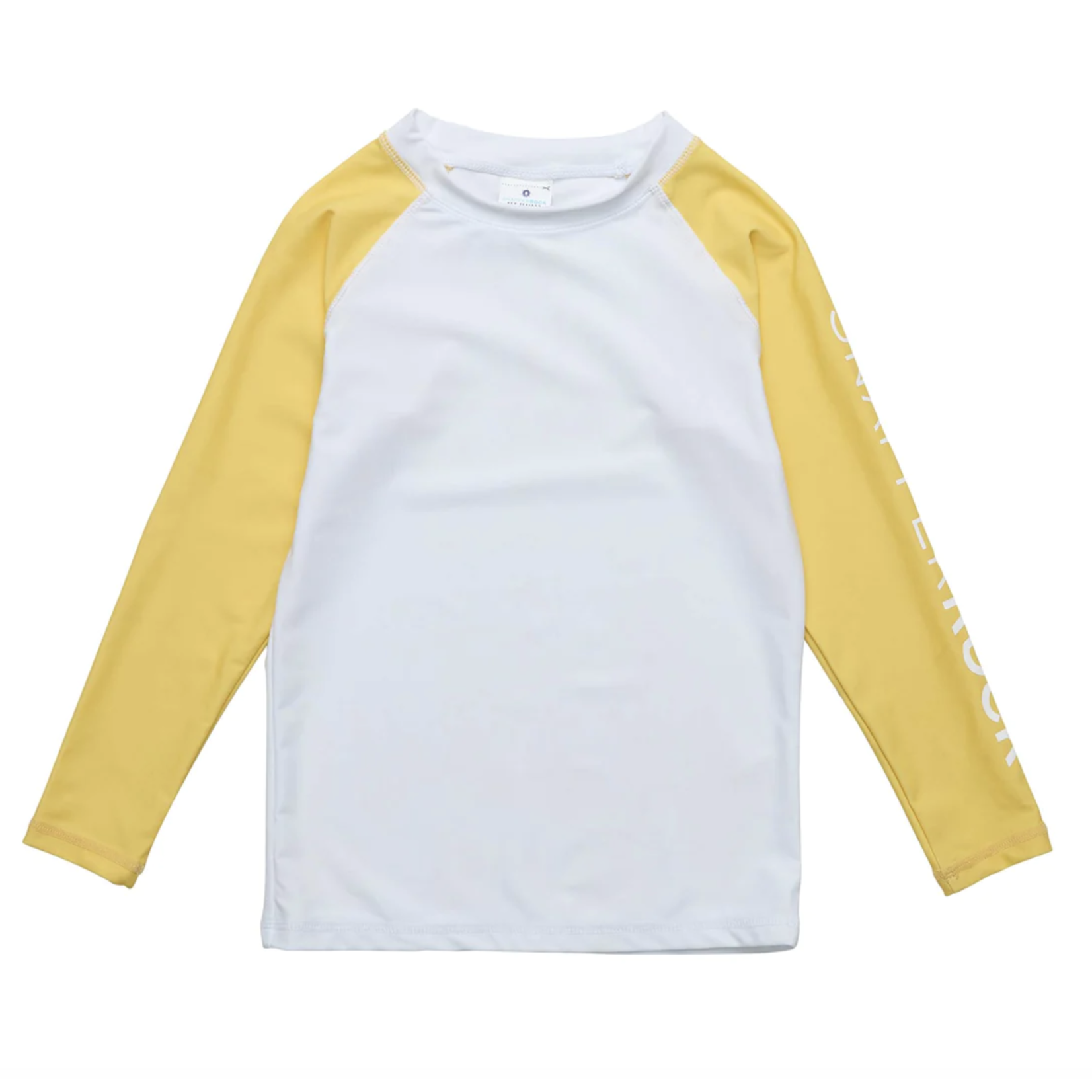 SNAPPERROCK White & Yellow Sustainable Longsleeve Rashguard