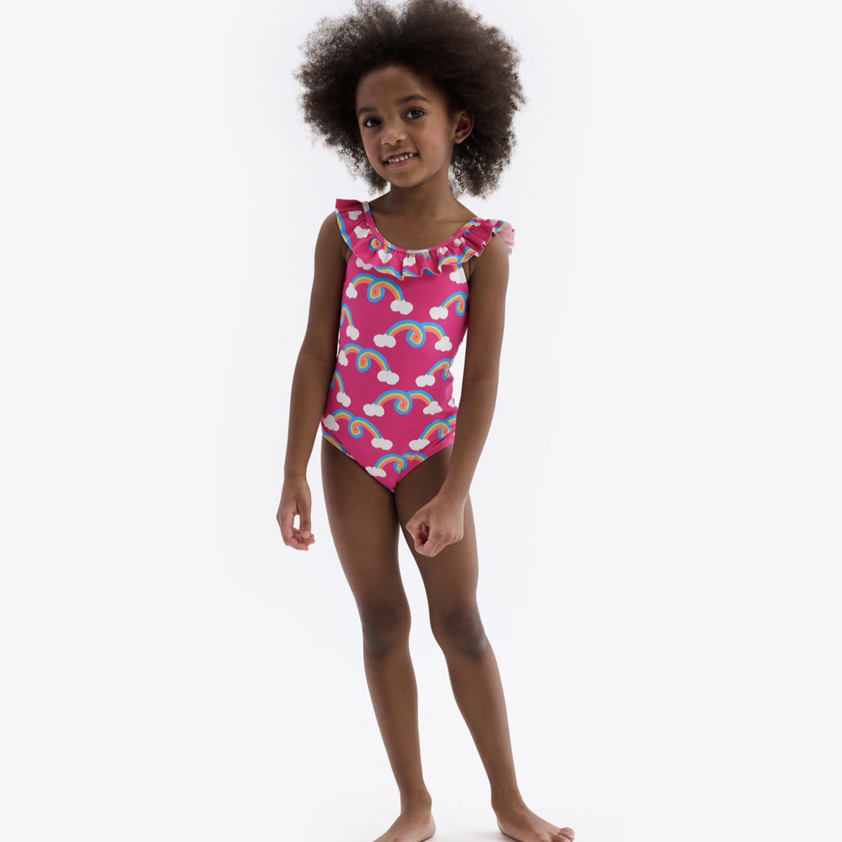 Rainbow Arch Ruffle Sleeve Swimsuit - BELLEVUE KIDS