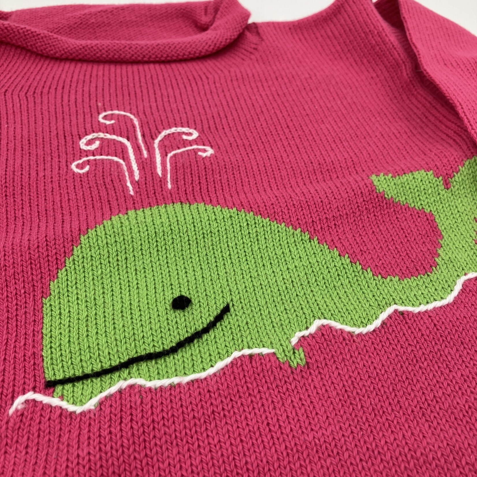ACVISA/CLAVER Pink Sweater with Green Whale