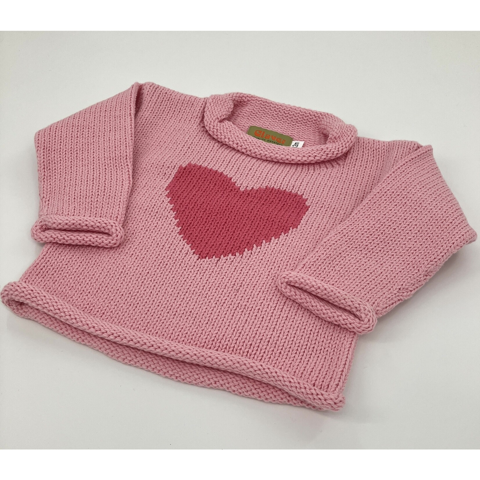 ACVISA/CLAVER Pink Heart Sweater