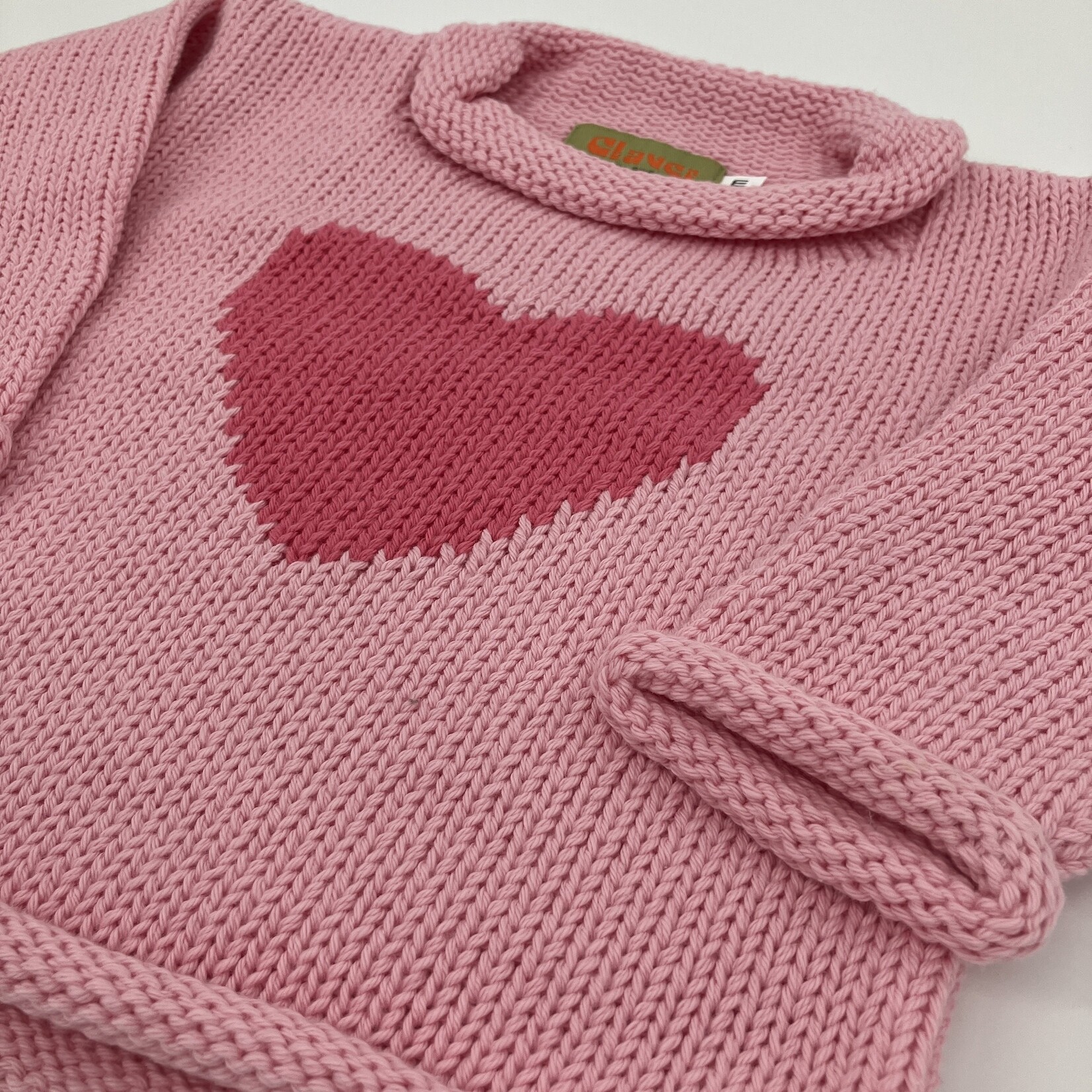 ACVISA/CLAVER Pink Heart Sweater