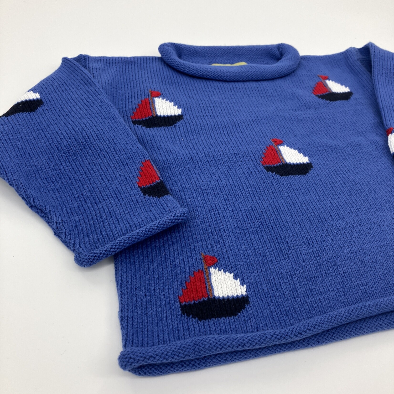 ACVISA/CLAVER Blue Sweater w/ Red Sailboat