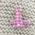 WEE ONES Pink Gingham Bunny Clip