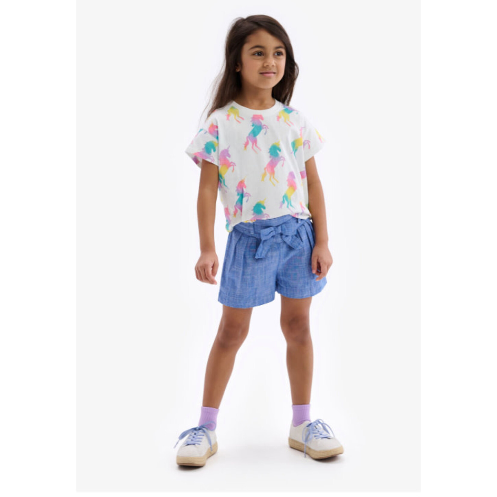 HATLEY Belted Chambray Paper Bag Shorts