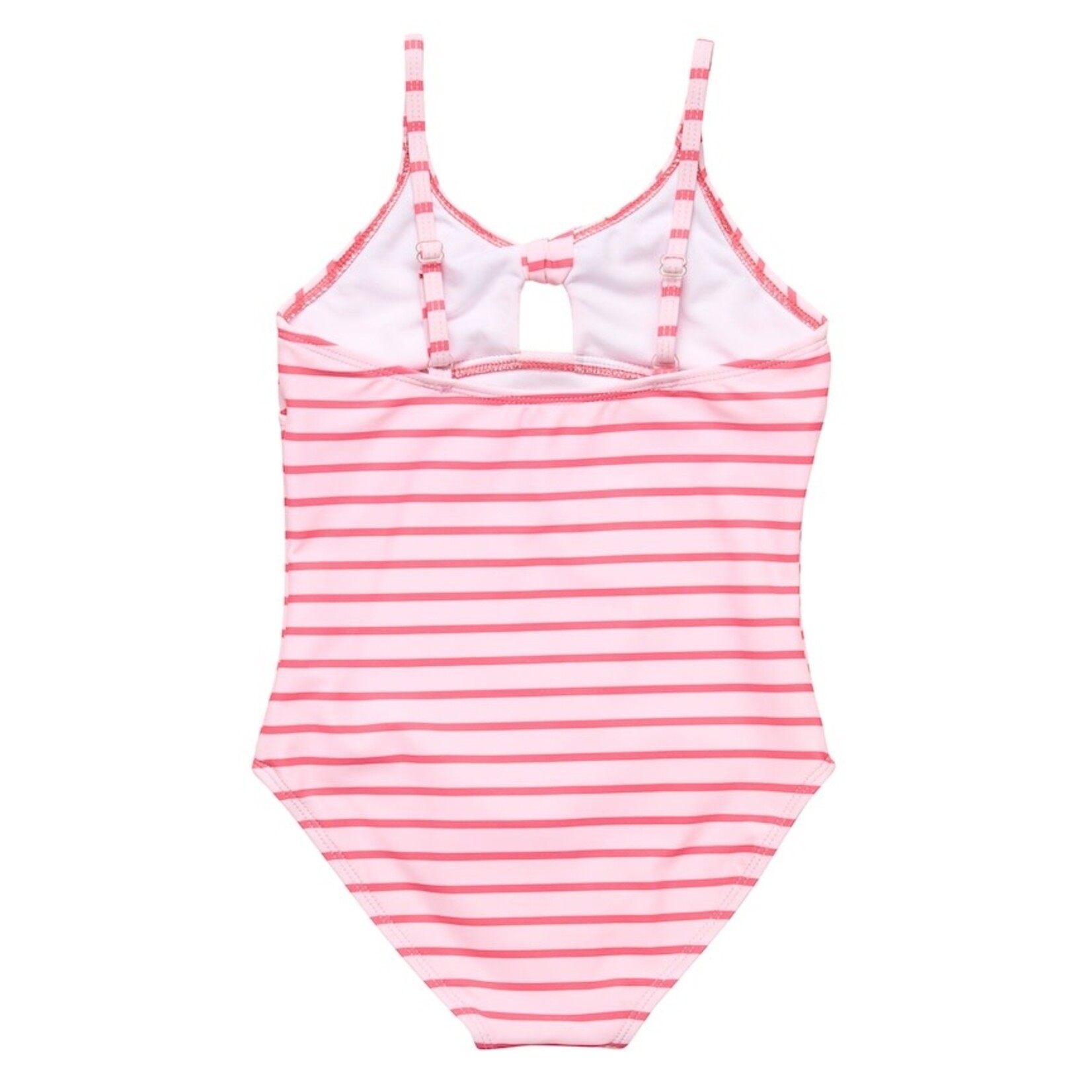 SNAPPERROCK Coral Stripe Bow Swimsuit