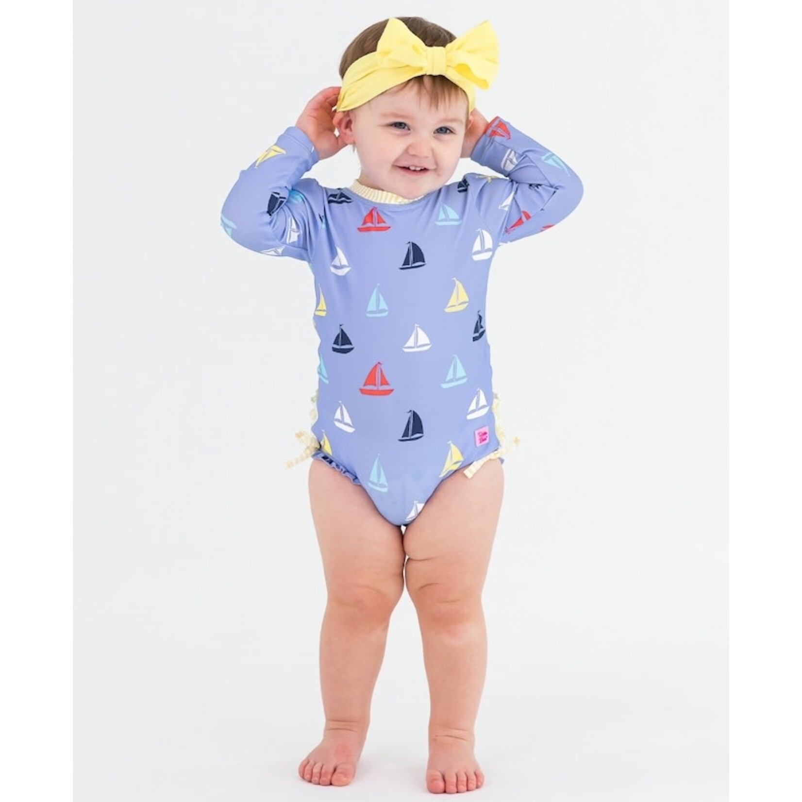 RUFFLE BUTTS Down by the Bay Long-Sleeve Rash Guard Suit