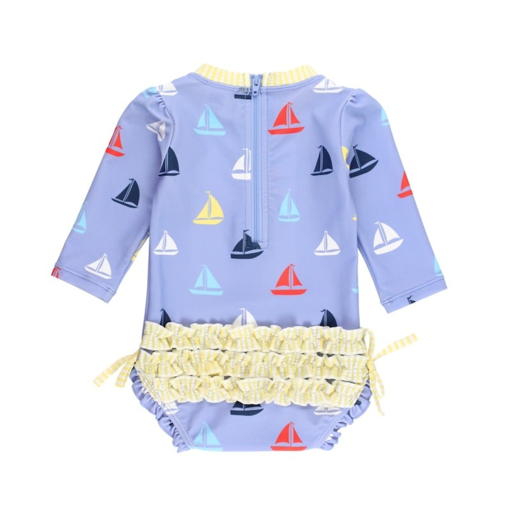 RUFFLE BUTTS Down by the Bay Long-Sleeve Rash Guard Suit