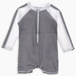 SNAPPERROCK Nautical Striped Long Sleeve Sunsuit
