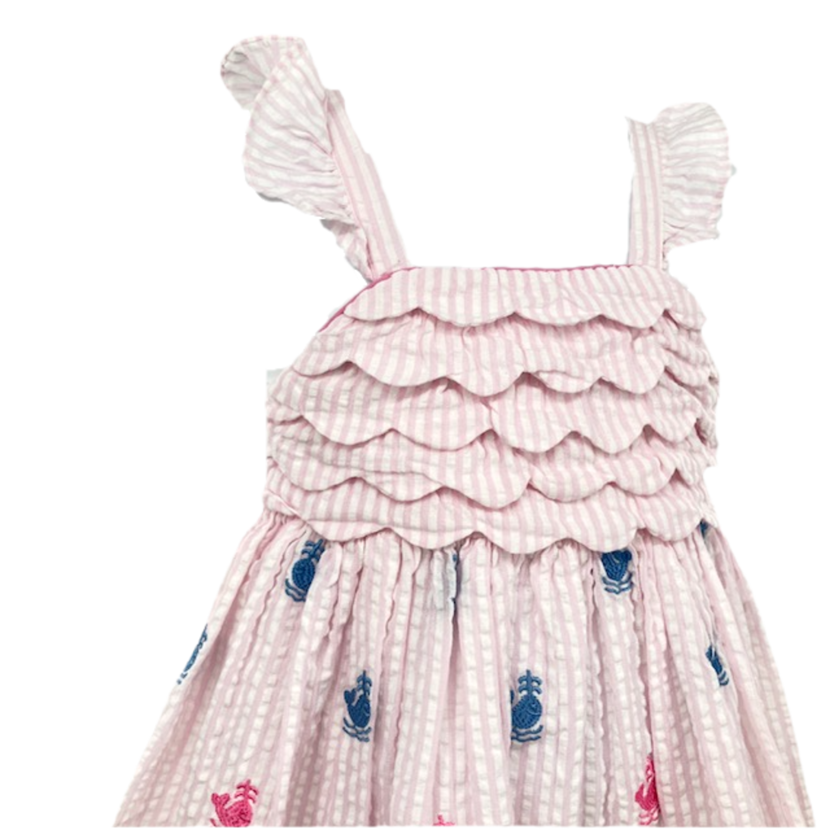 COTTON KIDS Embroidered Whale Dress