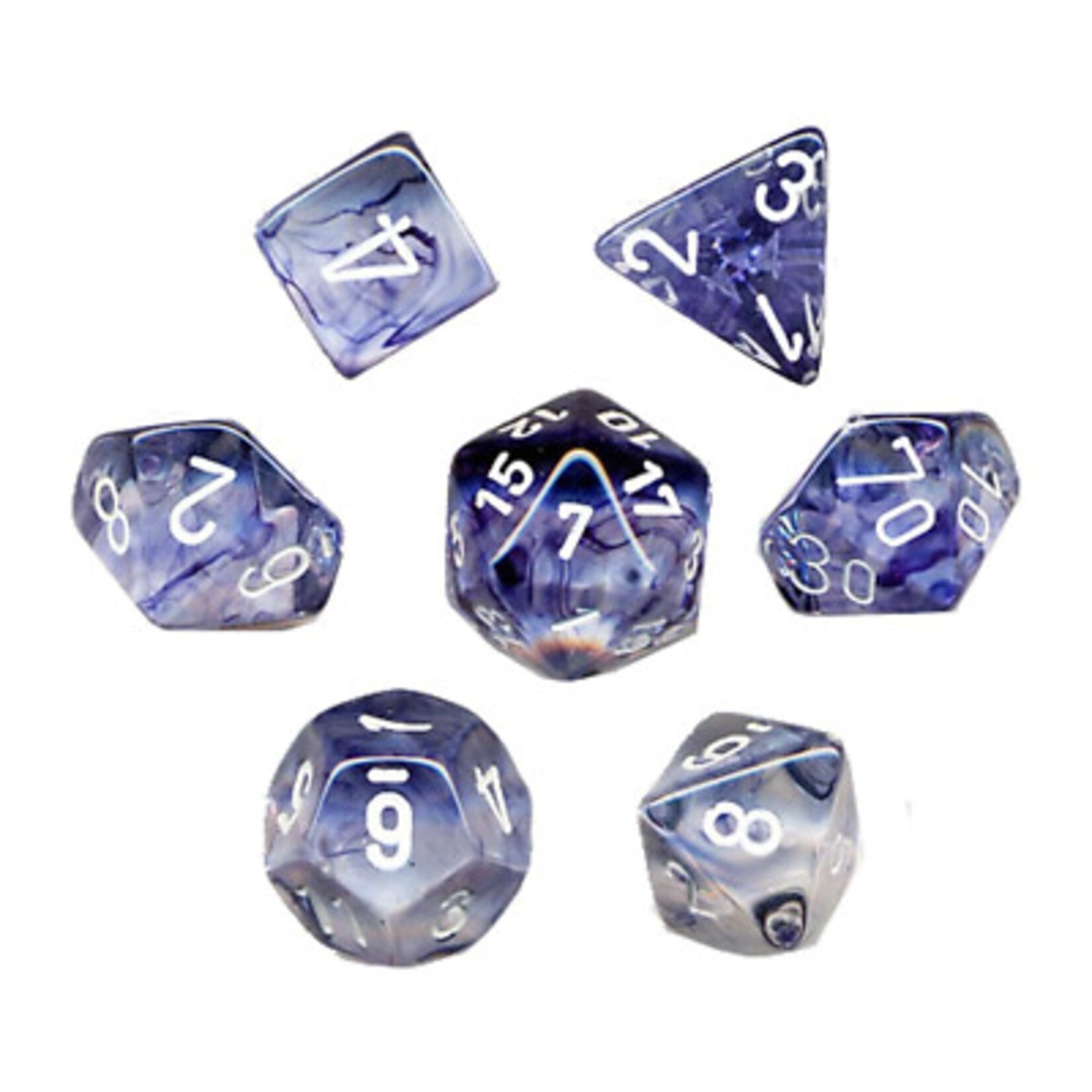 Chessex Chessex Nebula Black with White Polyhedral 7 die set