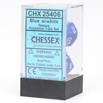 Chessex Chessex Opaque Blue with White Polyhedral 7 die set