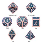 Dice Habit Dice Habit Cadet Blue with Copper Metal Polyhedral 7 die set