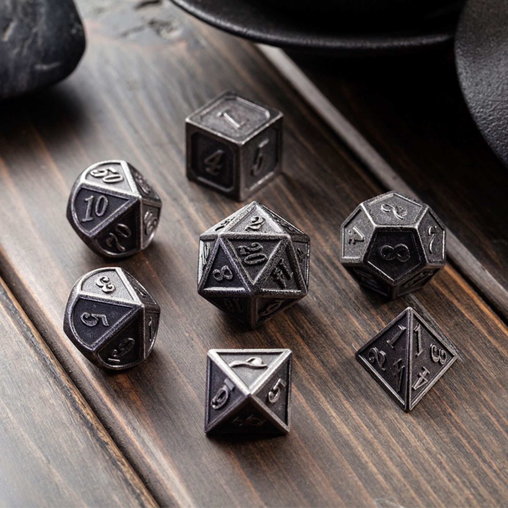 Dice Habit Dice Habit Ancient Iron Metal Polyhedral 7 die set