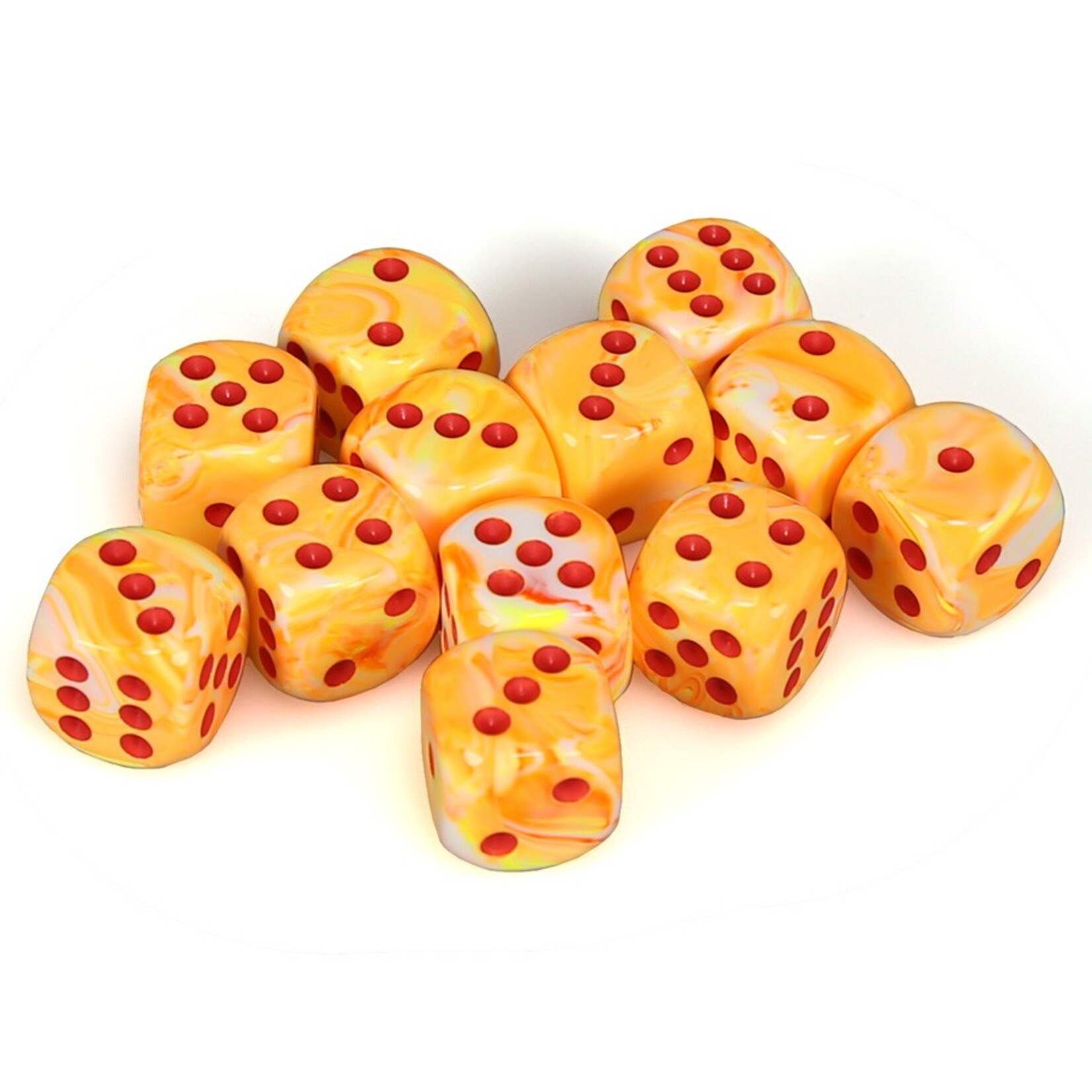 Chessex Chessex Festive Sunburst with Red 16 mm d6 12 die set