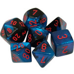 Chessex Chessex Gemini Mini Black and Starlight w/ Red Polyhedral 7 die set