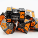 Foam Brain Games Dice 51 Moonlit Mars Metal RPG dice 7 die set