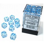 Chessex Chessex Borealis Icicle with Light Blue Luminary 12 mm d6 36 die set