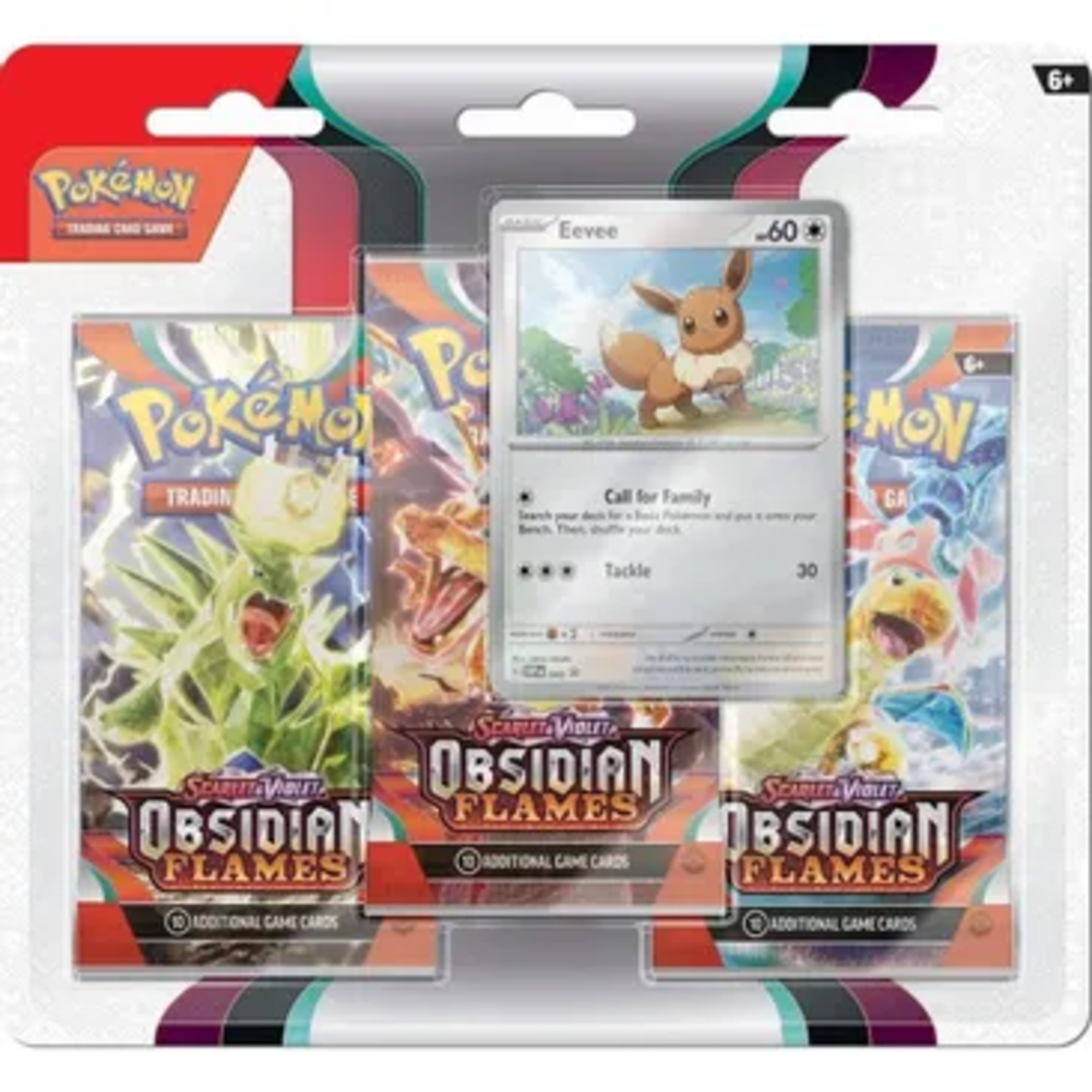 Pokemon Company International Pokemon Scarlet and Violet Obsidian Flames Three Booster Blister Eevee