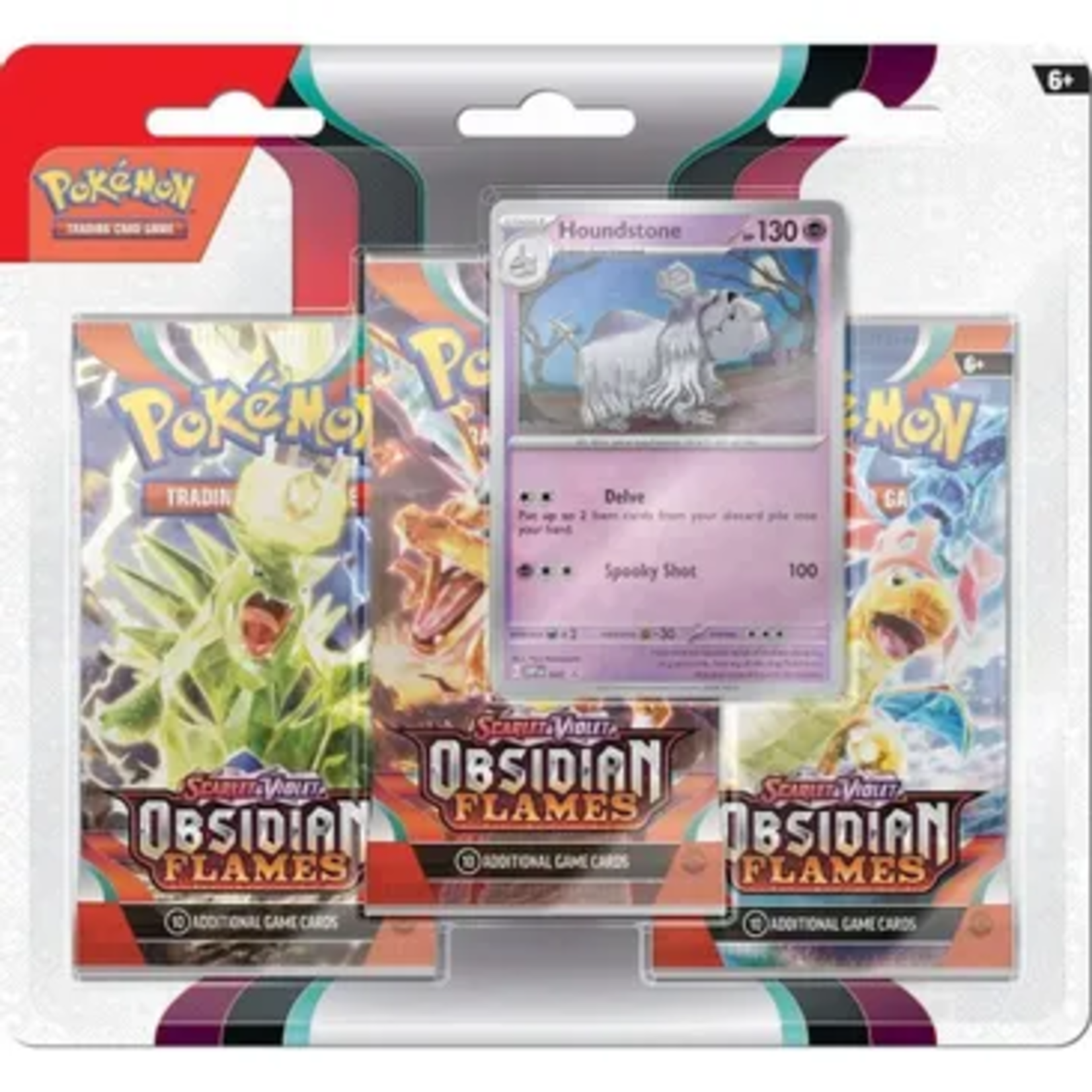 Pokemon Company International Pokemon Scarlet and Violet Obsidian Flames Three Booster Blister Houndstone