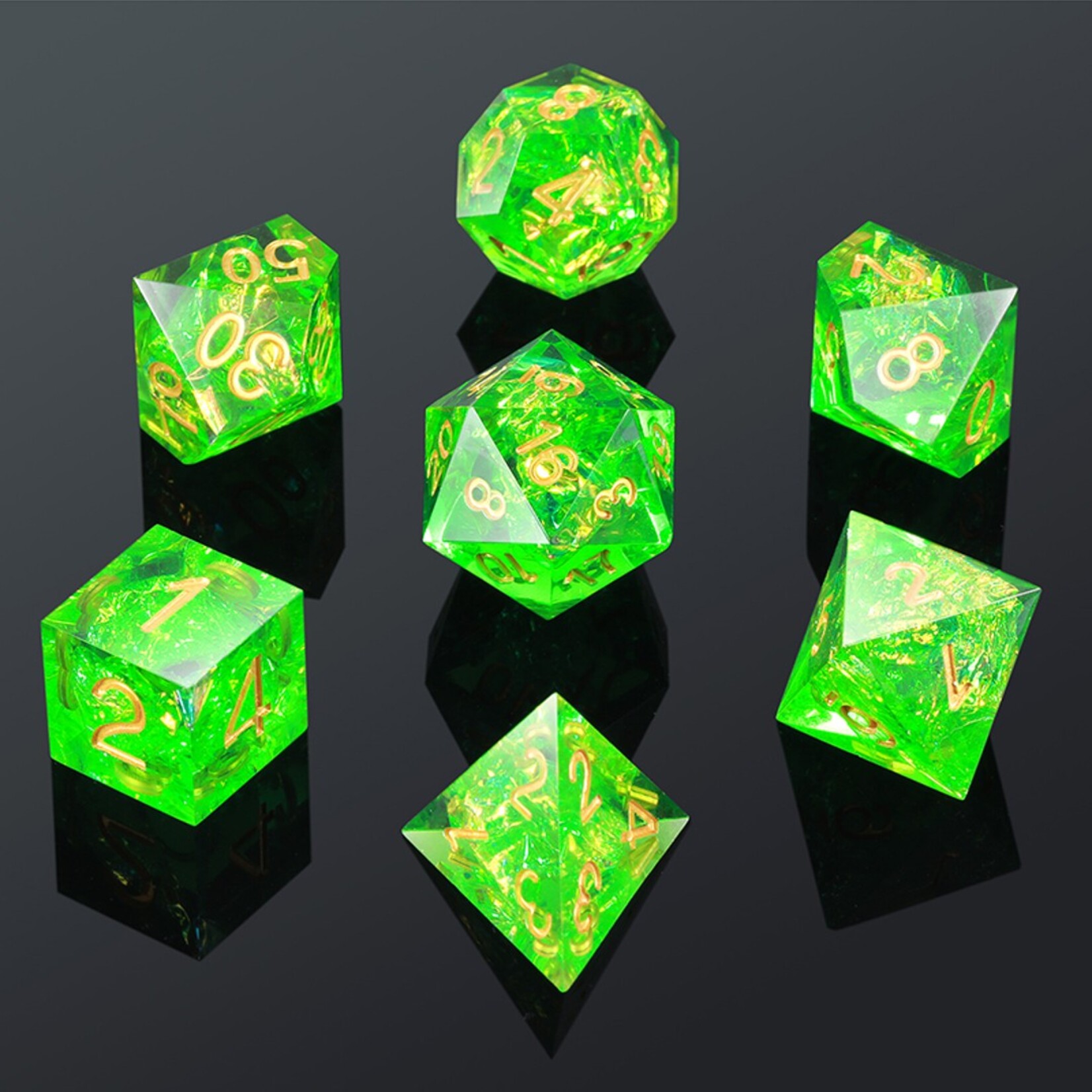 Dice Habit Dice Habit Sharp Edge Kryptonite Polyhedral 7 die set