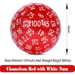 Dice Habit Dice Habit d100 Red Glitter