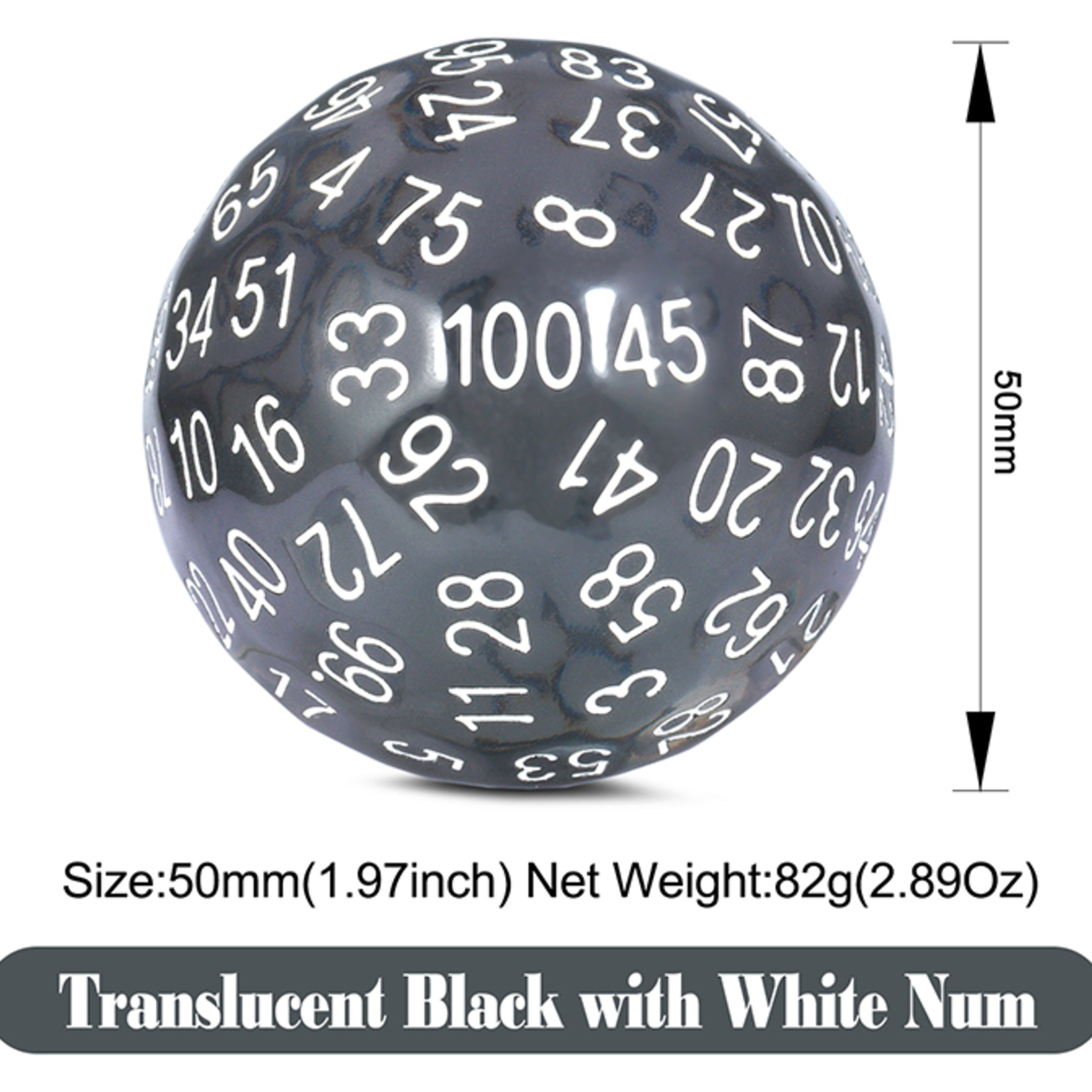 Dice Habit Dice Habit d100 Translucent Gray