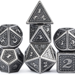 Dice Habit Dice Habit Knight Silver with Silver Metal Polyhedral 7 die set