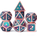 Dice Habit Dice Habit Mermaid Blue / Purple with Copper Metal Polyhedral 7 die set