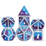 Dice Habit Dice Habit Dragonfly Blue / Purple with Silver Polyhedral 7 die set