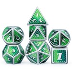 Dice Habit Dice Habit Dragon Green with Silver Polyhedral 7 die set