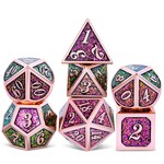 Dice Habit Dice Habit Lizard Sparkle Purple with Rose Gold Polyhedral 7 die set
