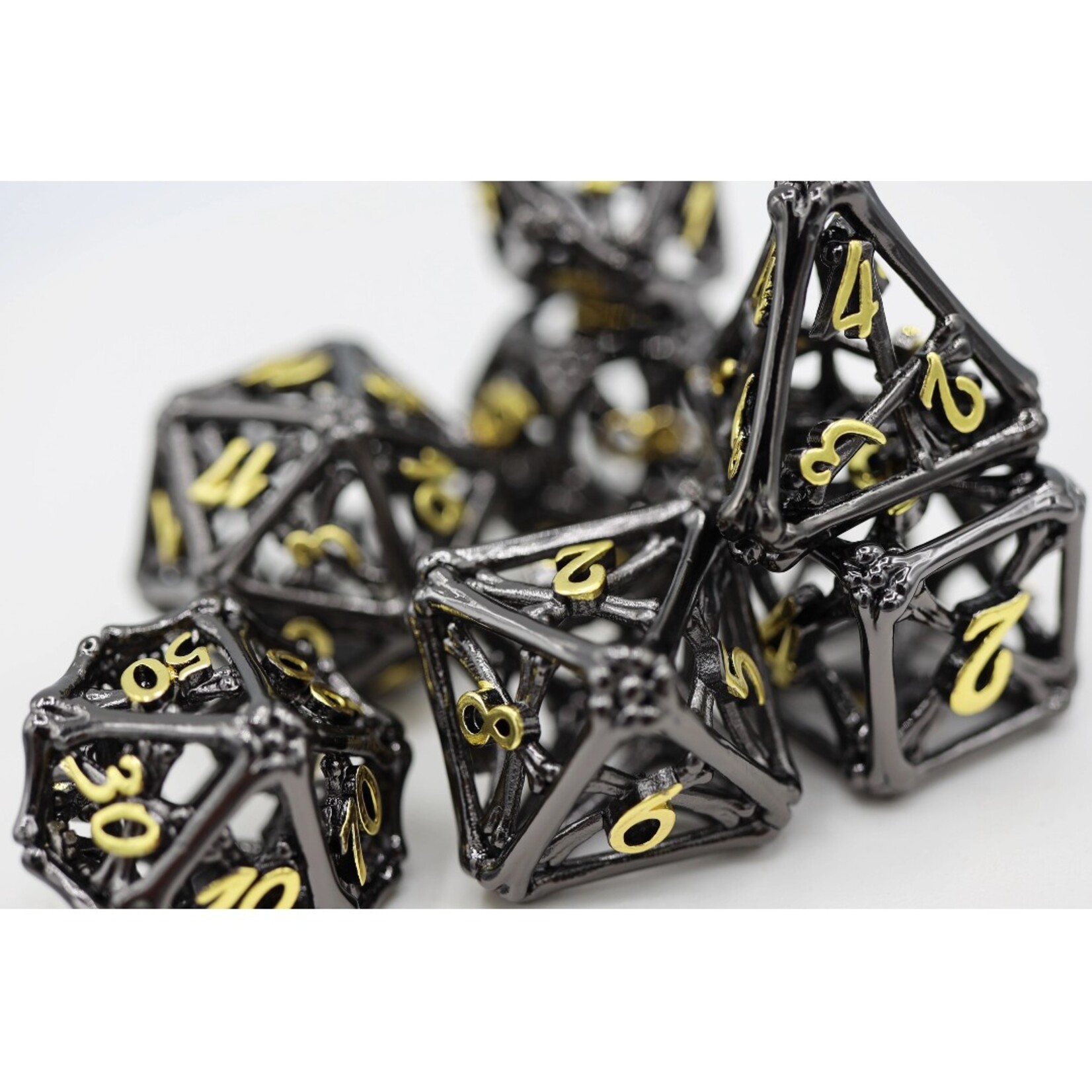 Foam Brain Games Hollow Night Bones Metal RPG dice 7 die set