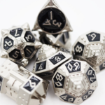 Foam Brain Games Dice 51 Onyx Ethers RPG Metal Dice 7 die set