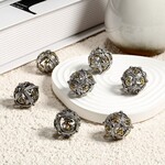 Dice Habit Dice Habit Hollow Orb Dice Set Dragon Silver and Gold Polyhedral 7 die set