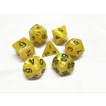 Heng Da Manufacturing HD Dice Pearl Yellow with Black Polyhedral 7 die set